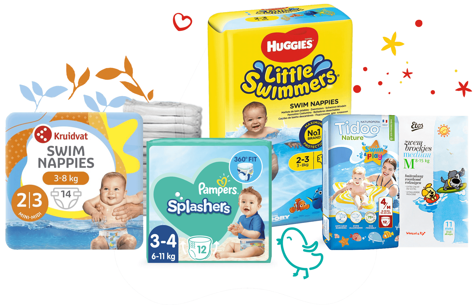 zwemluiers in de aanbieding