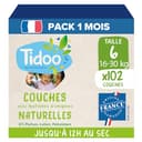 Tidoo - Luiers maat 6 (16-30 kg) - Milieuvriendelijke en duurzame babyluiers - Wegwerpverzorging met natuurlijke samenstelling - Milieuvriendelijk en gevoelig - 3 x 34 stuks